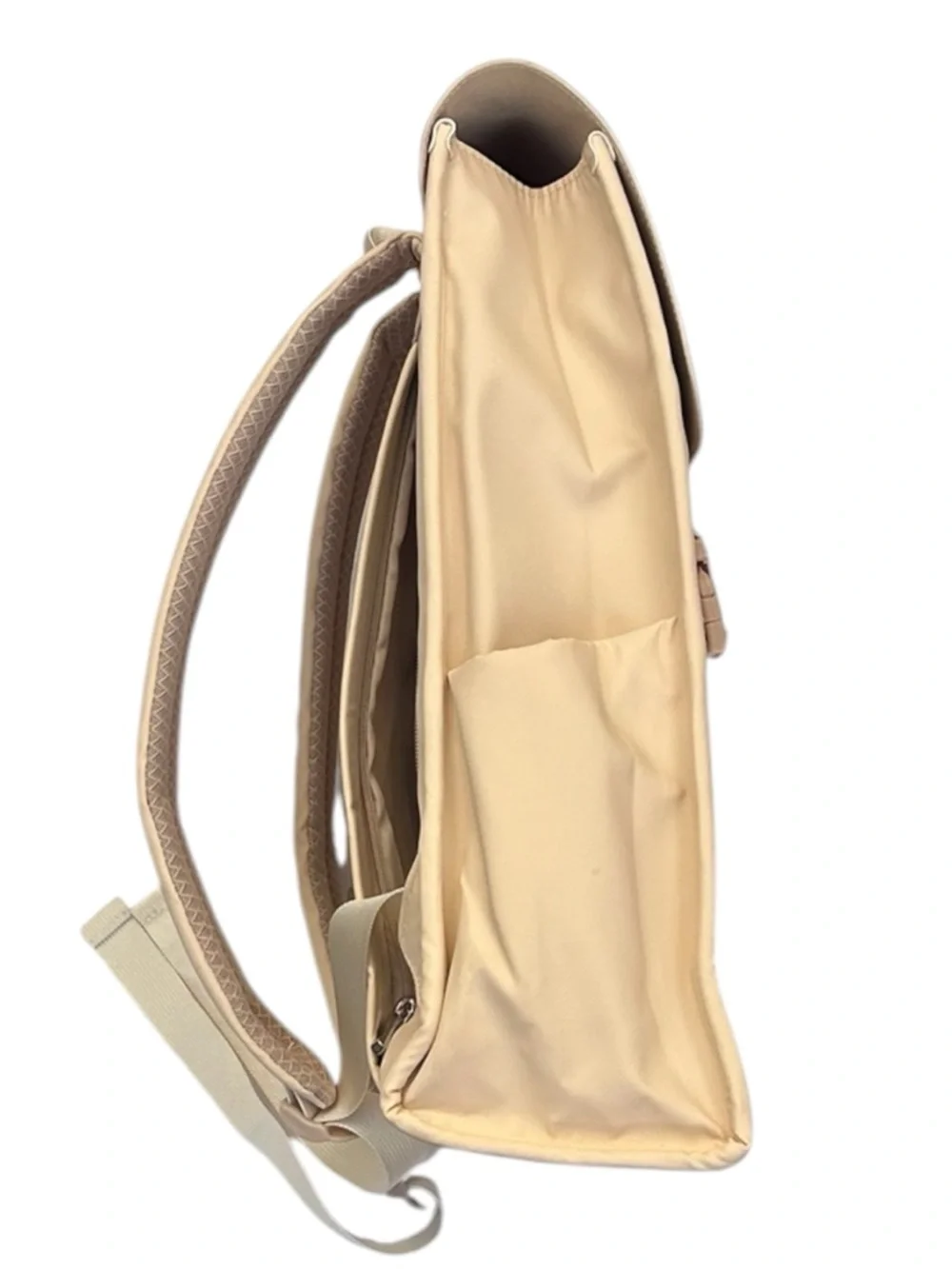 YUMA “ The Goodie Bag “Adjustable straps Buckled Front Flap Beige Backpack